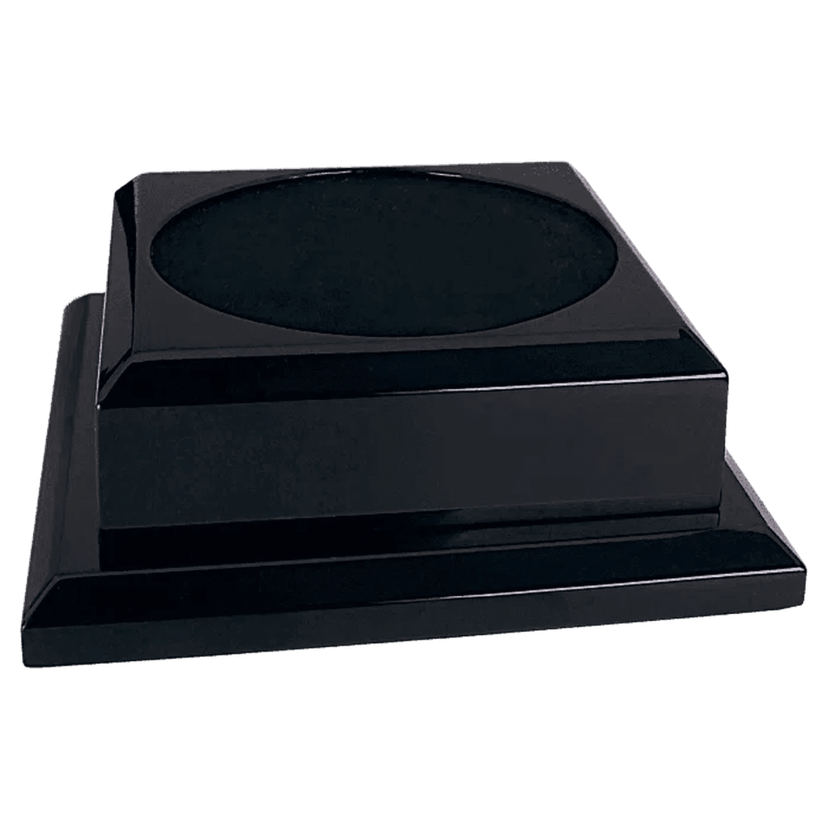 Engraved Royal Piano Finish Pedestal Base for Vases, Awards & Trophies - Black Piano Finish
