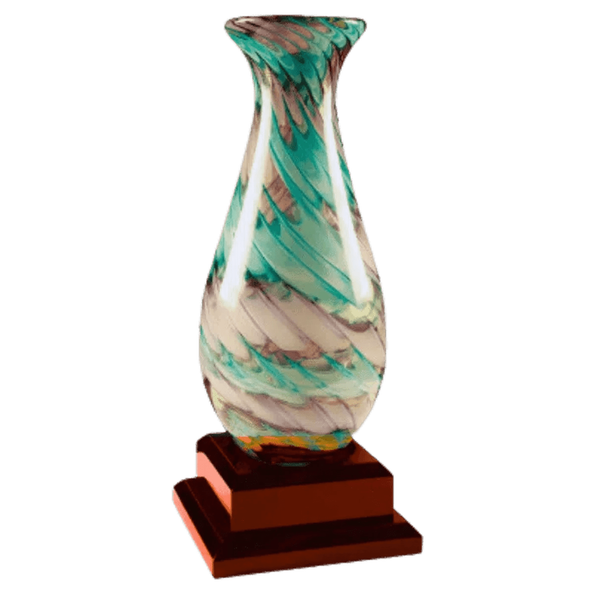 Engraved Royal Piano Finish Pedestal Base for Vases, Awards & Trophies - Rosewood Piano Finish