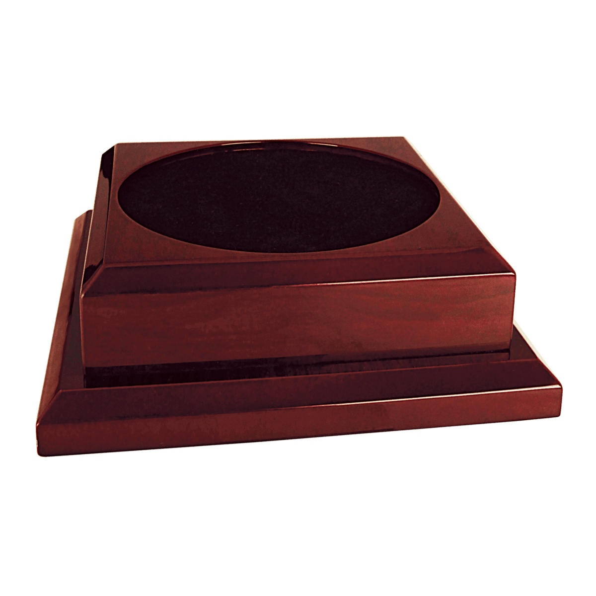 Engraved Royal Piano Finish Pedestal Base for Vases, Awards & Trophies - Rosewood Piano Finish