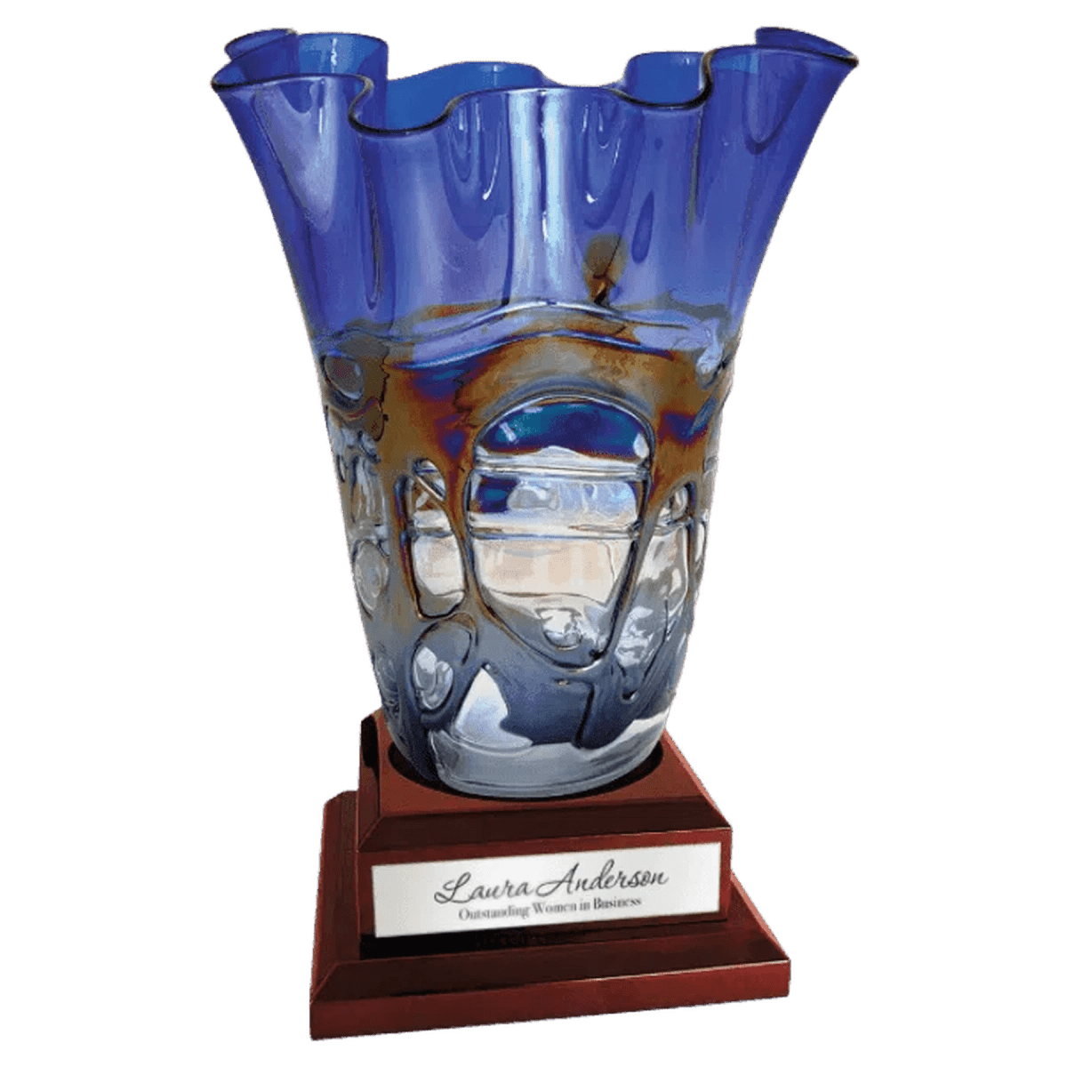 Engraved Royal Piano Finish Pedestal Base for Vases, Awards & Trophies - Rosewood Piano Finish