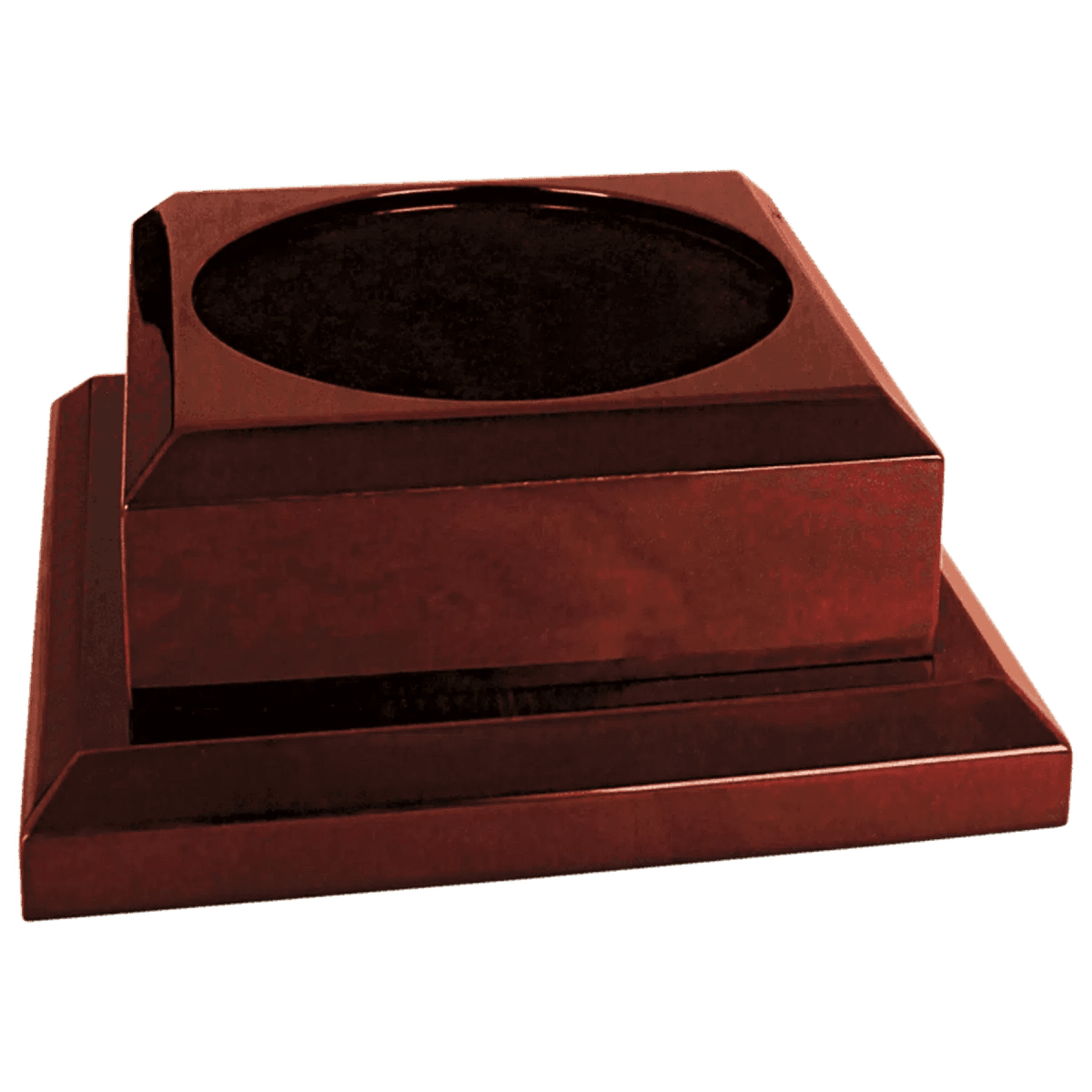 Engraved Royal Piano Finish Pedestal Base for Vases, Awards & Trophies - Black Piano Finish