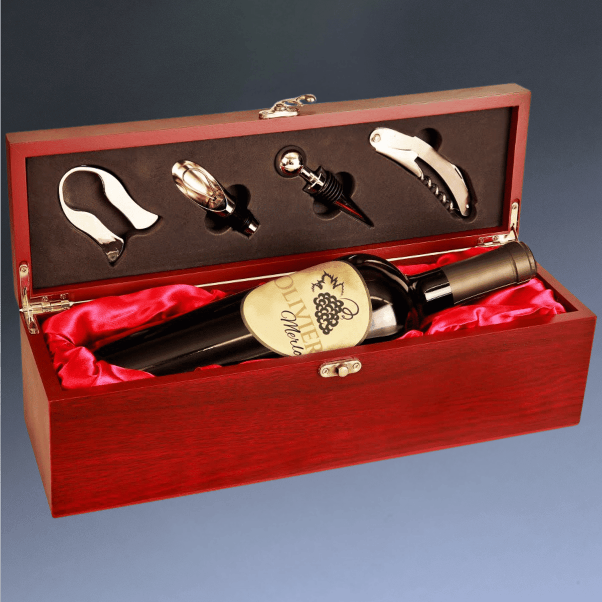Personalized Engraved Wine Box Gift Set for Corporate Gifts -