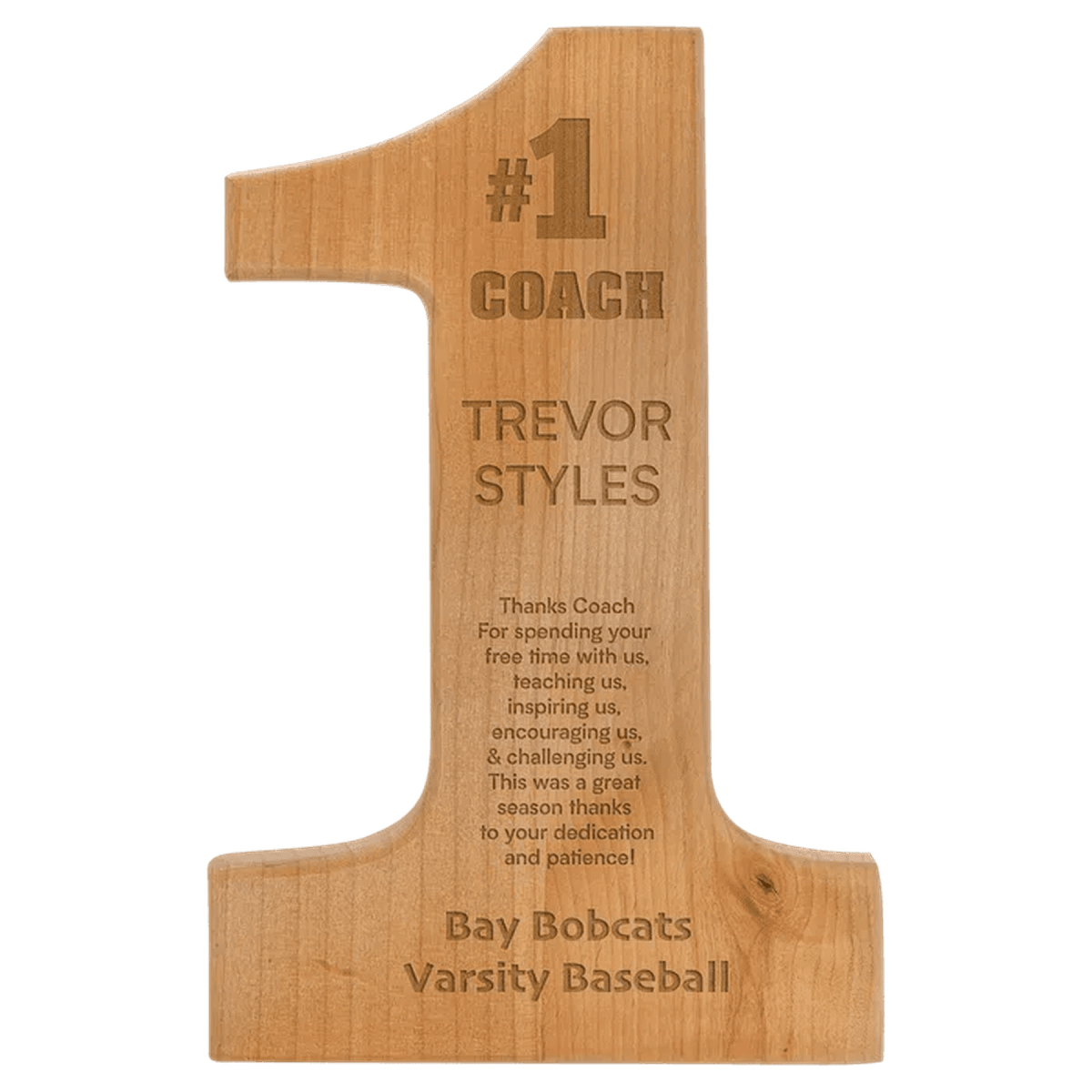 Engraved Wood Sport and Specialty Plaques – Made in the USA - Number 1