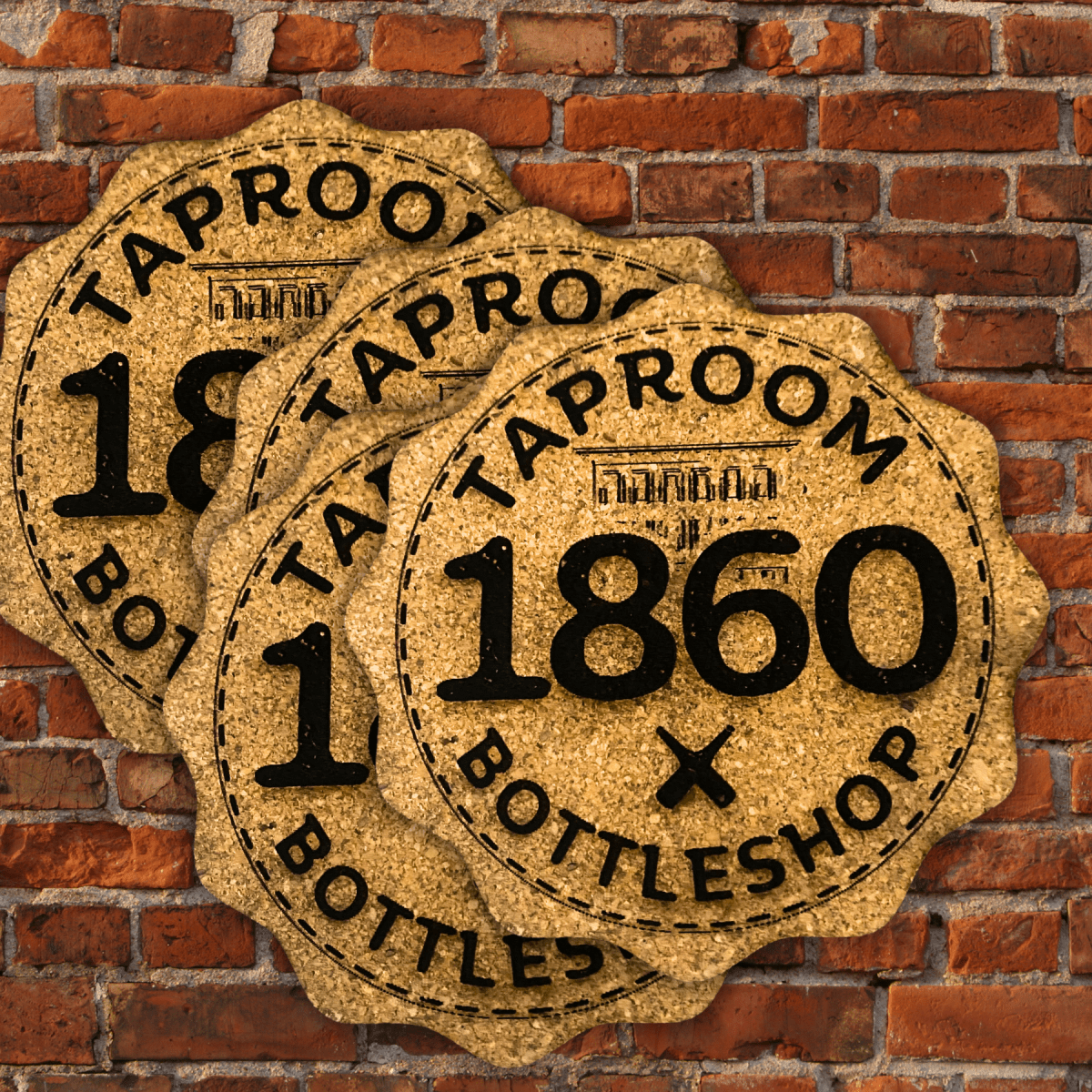 Exclusive 1860 Bottlecap Cork Coaster (Set of 4) – A Taproom & Bottleshop Classic - LightForce Laser Engraving, LLC