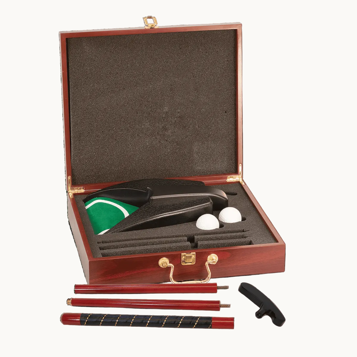 Executive Golf Putting Set in a Custom Engraved Rosewood Box - 