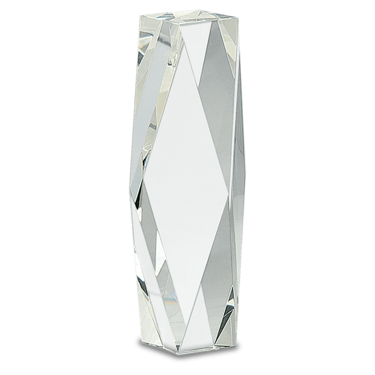 Faceted Crystal Tower Award with Custom Engraving - 12"