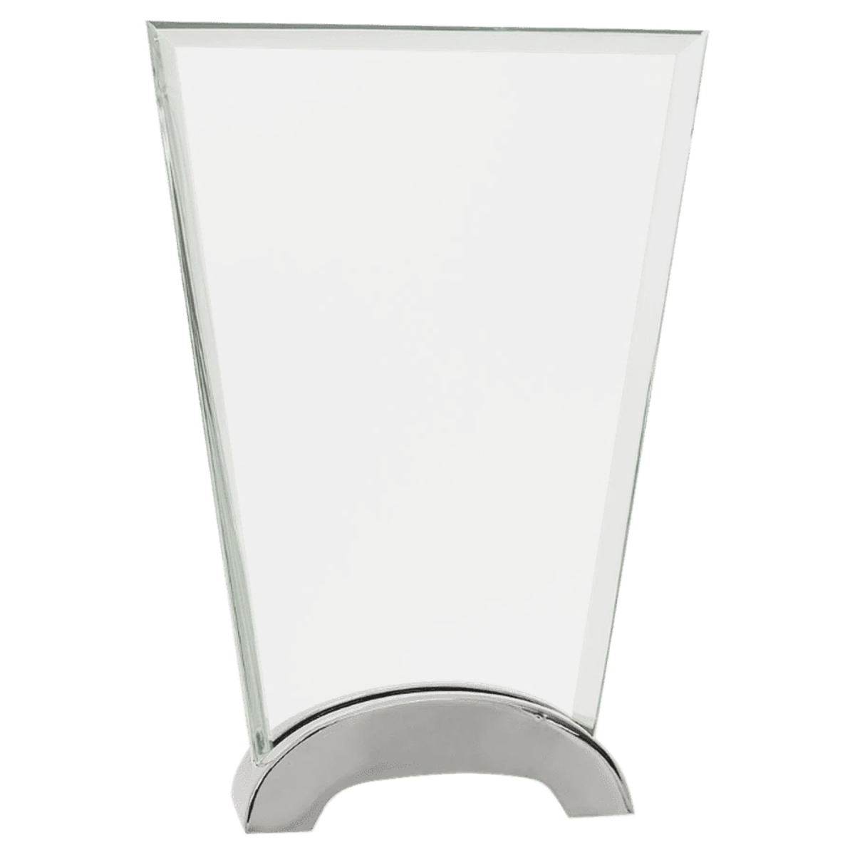 Fan Platinum Glass with Arch Metal Base - LightForce Laser Engraving, LLC