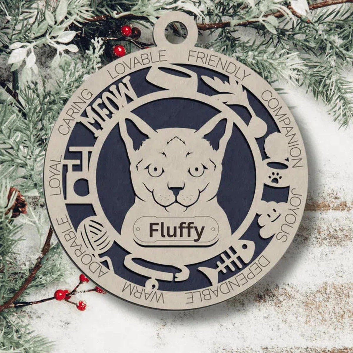 Fun Personalized Cat Ornaments - LightForce Laser Engraving, LLC