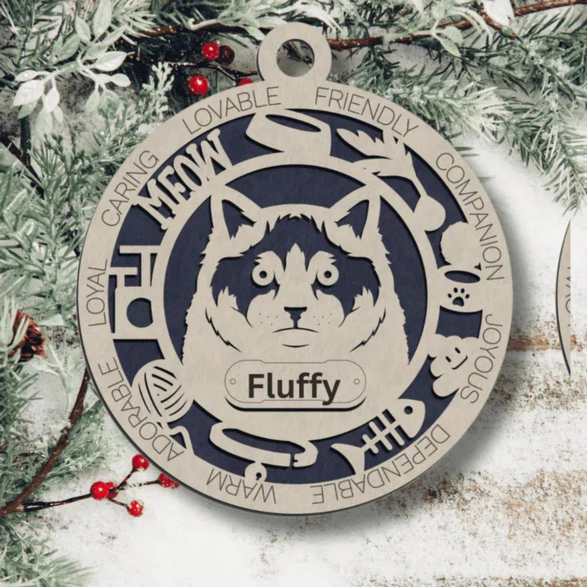 Fun Personalized Cat Ornaments - LightForce Laser Engraving, LLC