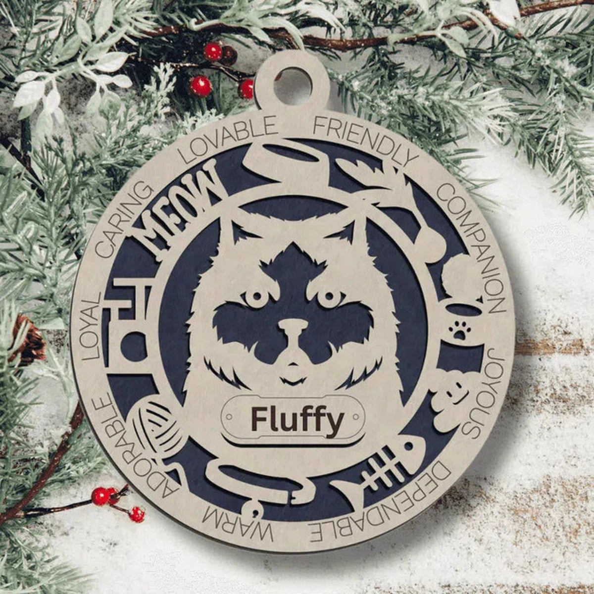 Fun Personalized Cat Ornaments - LightForce Laser Engraving, LLC