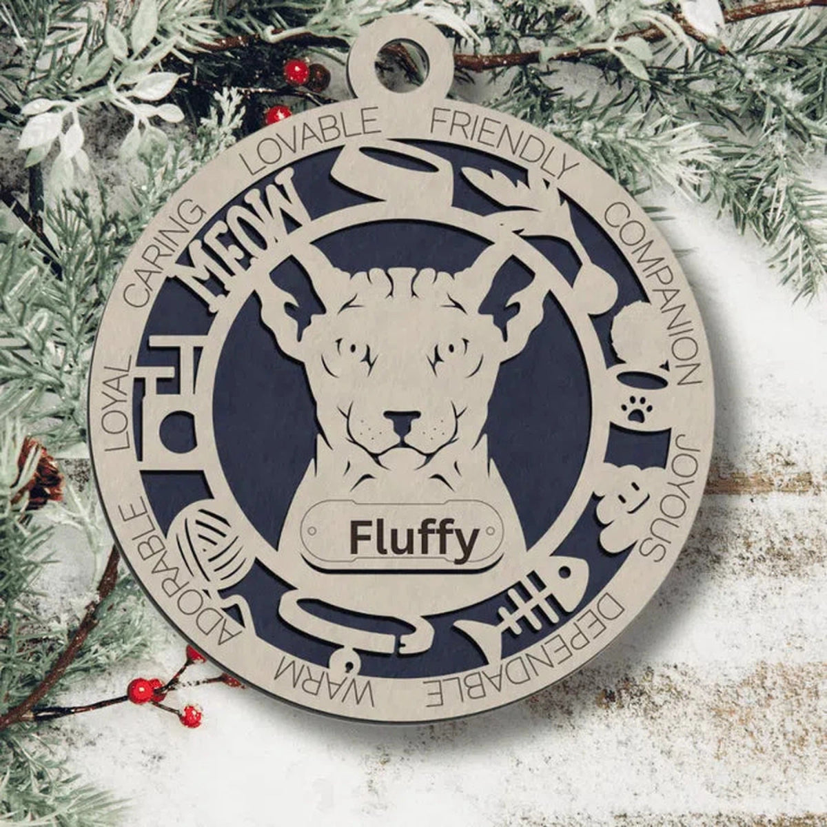 Fun Personalized Cat Ornaments - LightForce Laser Engraving, LLC