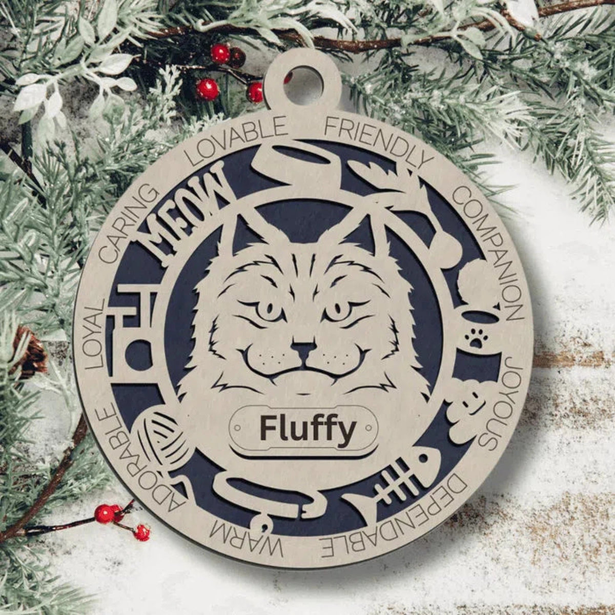 Fun Personalized Cat Ornaments - LightForce Laser Engraving, LLC