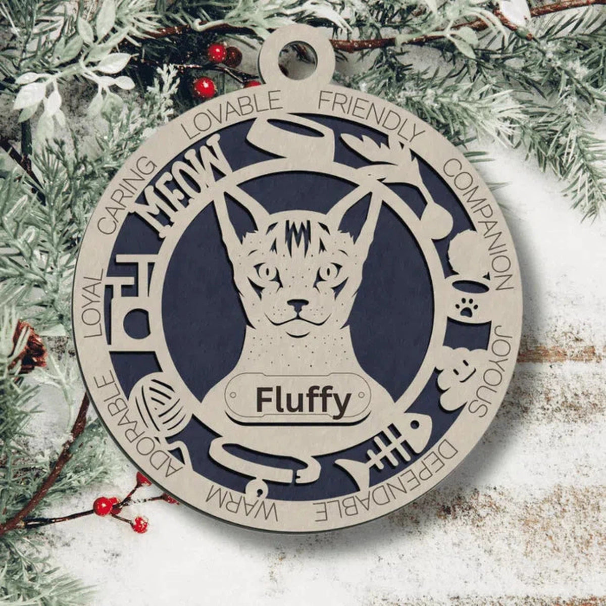 Fun Personalized Cat Ornaments - LightForce Laser Engraving, LLC