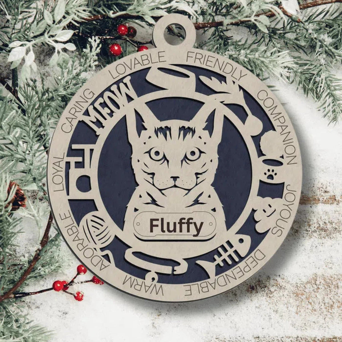 Fun Personalized Cat Ornaments - LightForce Laser Engraving, LLC