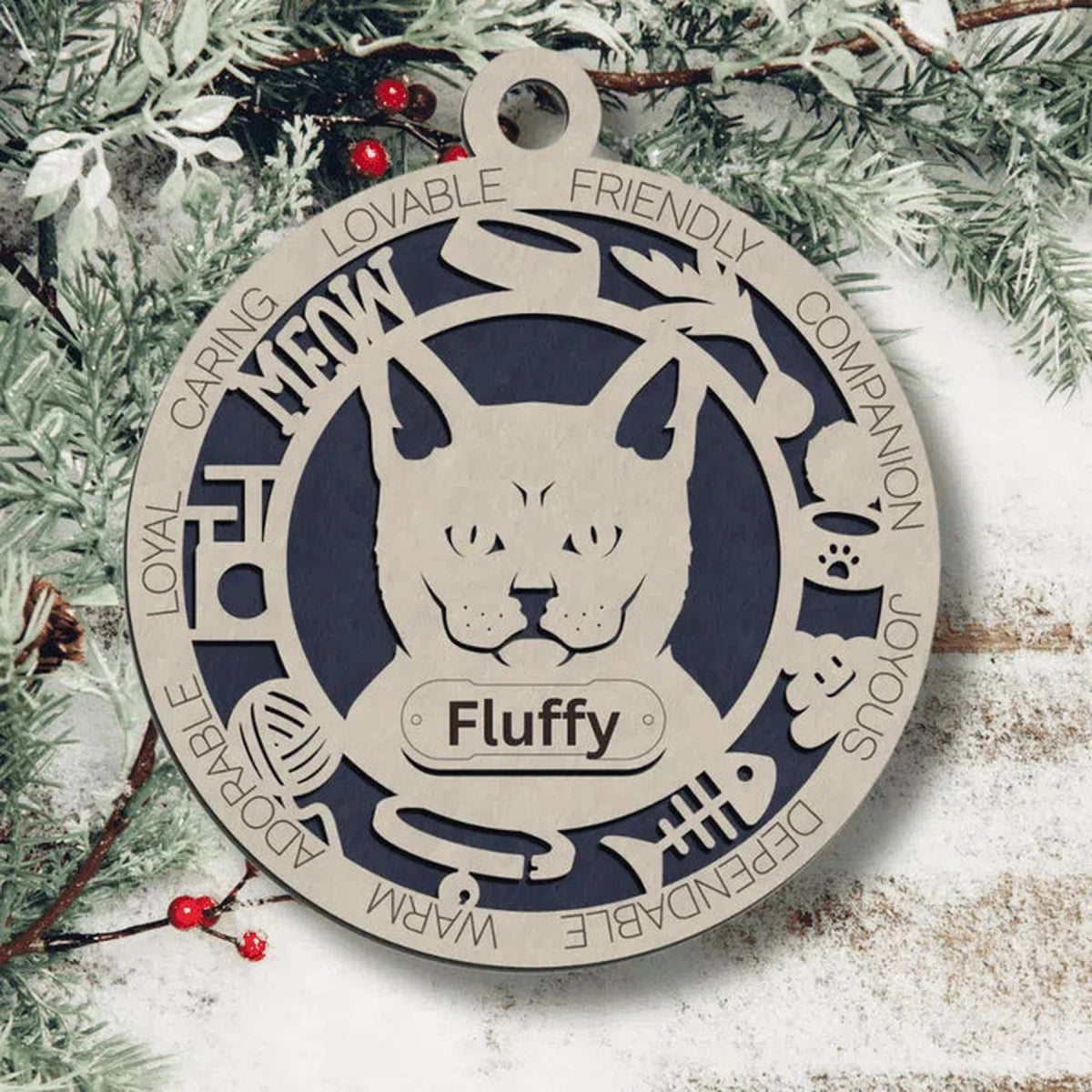 Fun Personalized Cat Ornaments - LightForce Laser Engraving, LLC