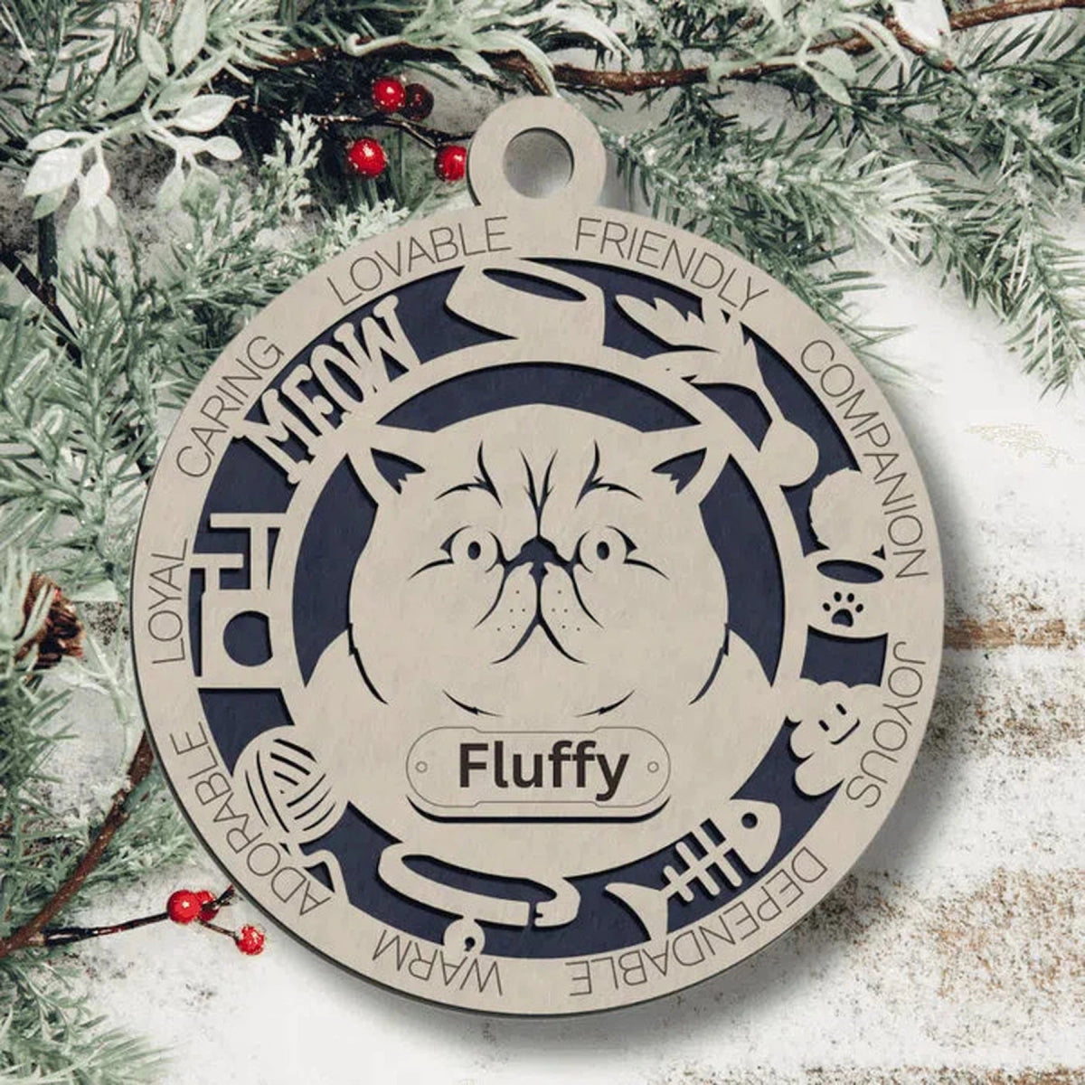 Fun Personalized Cat Ornaments - LightForce Laser Engraving, LLC