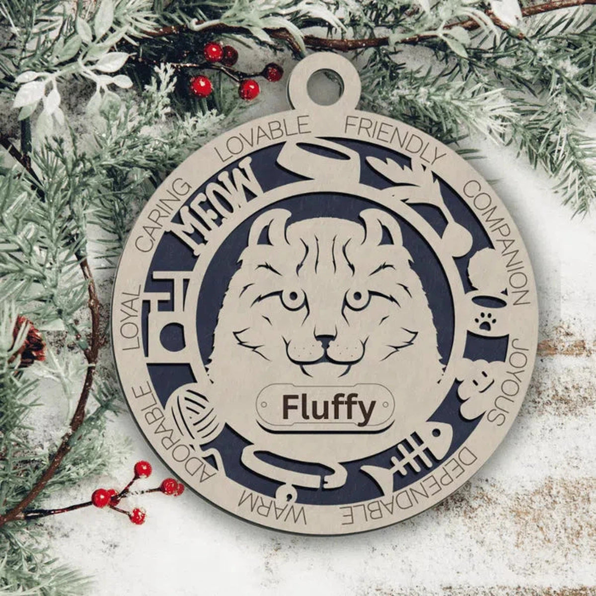 Fun Personalized Cat Ornaments - LightForce Laser Engraving, LLC