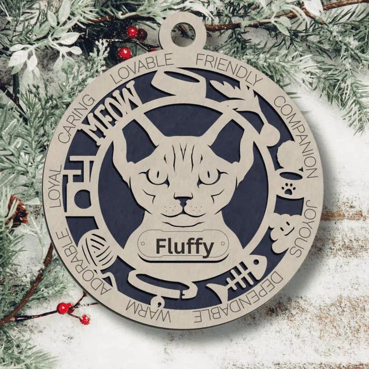 Fun Personalized Cat Ornaments - LightForce Laser Engraving, LLC