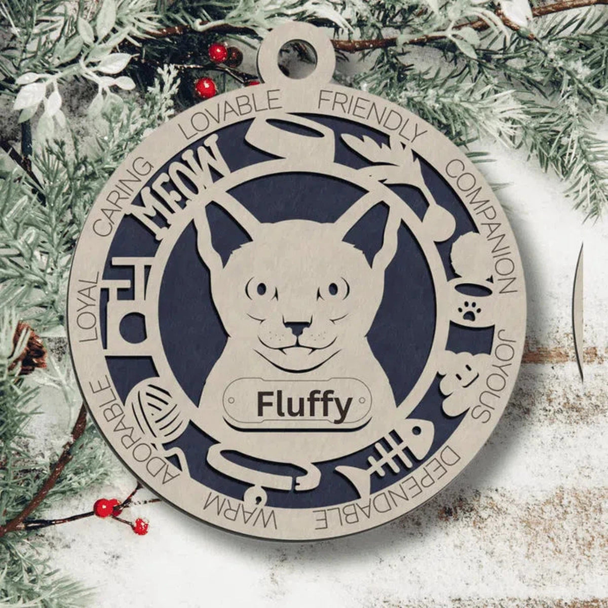 Fun Personalized Cat Ornaments - LightForce Laser Engraving, LLC