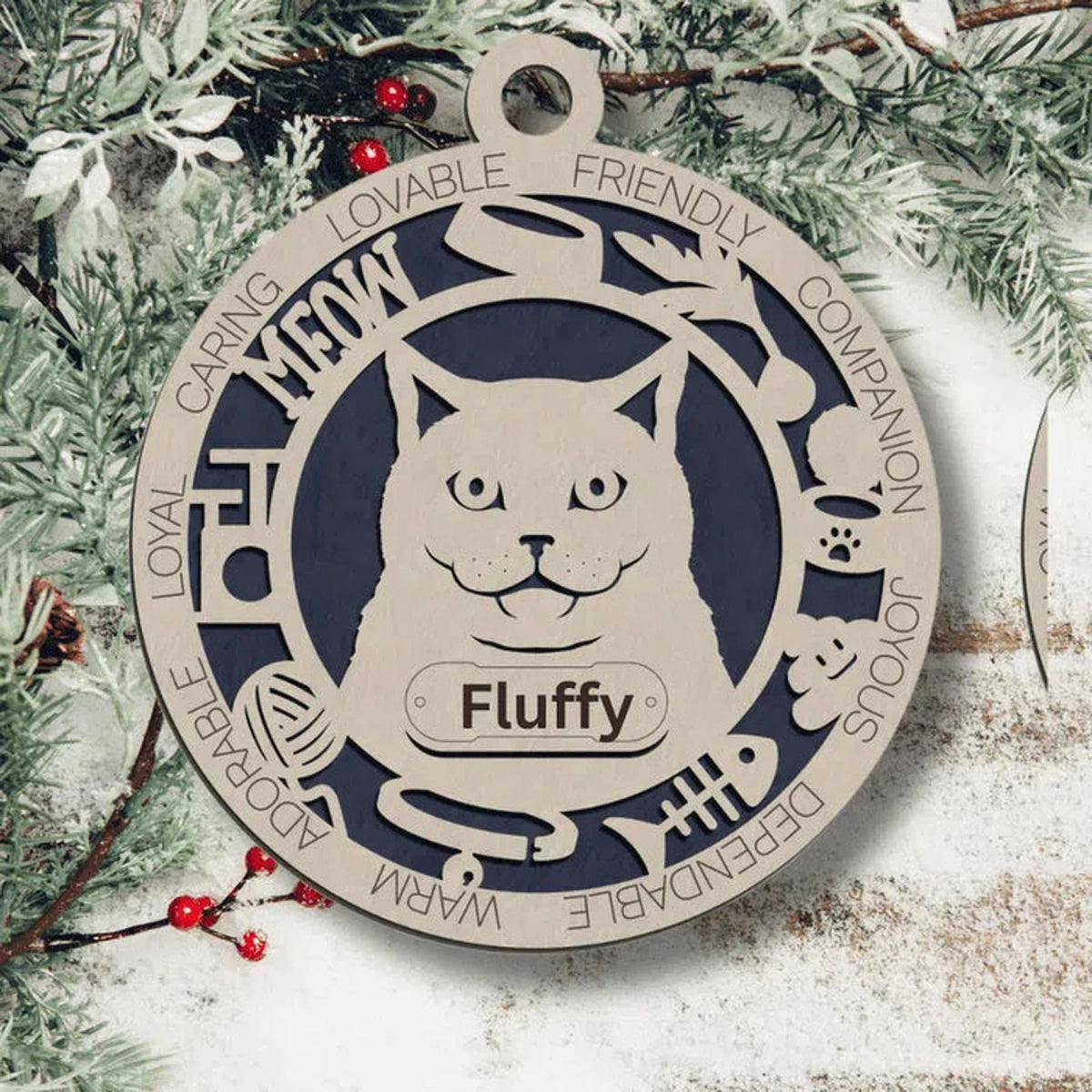 Fun Personalized Cat Ornaments - LightForce Laser Engraving, LLC