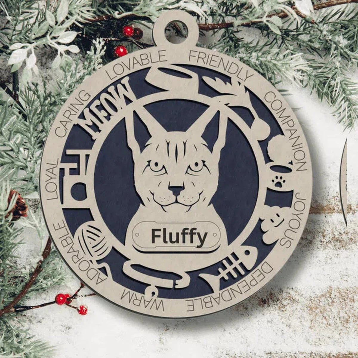 Fun Personalized Cat Ornaments - LightForce Laser Engraving, LLC