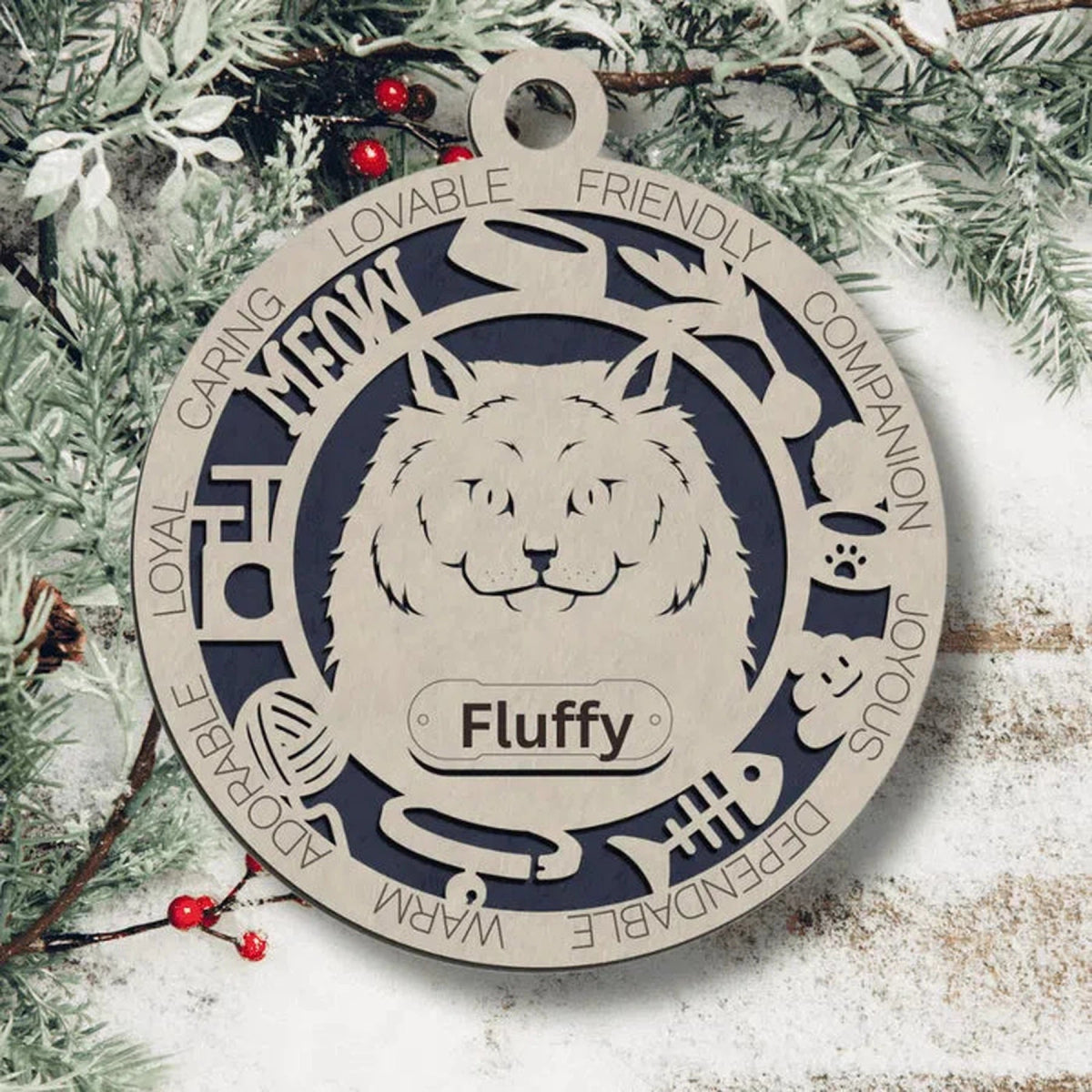 Fun Personalized Cat Ornaments - LightForce Laser Engraving, LLC