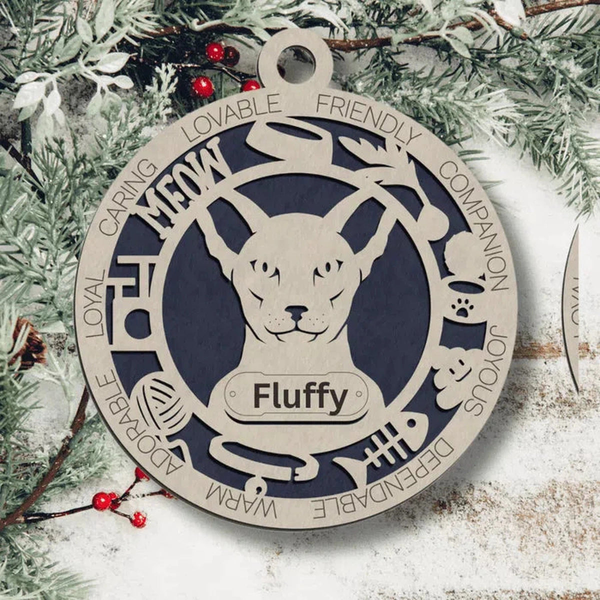 Fun Personalized Cat Ornaments - LightForce Laser Engraving, LLC