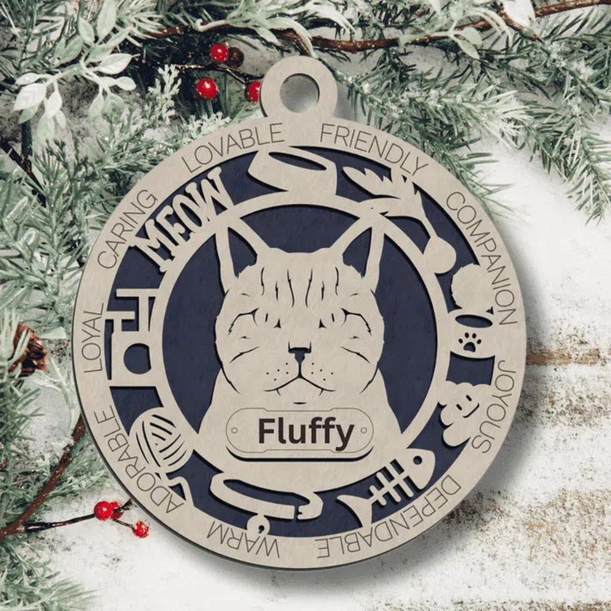 Fun Personalized Cat Ornaments - LightForce Laser Engraving, LLC