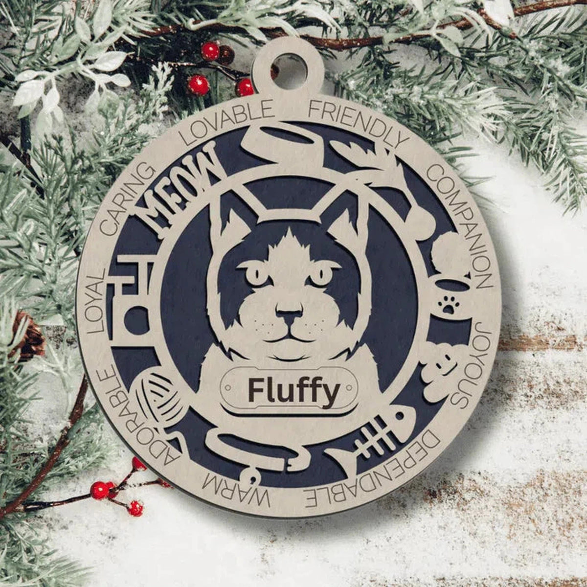 Fun Personalized Cat Ornaments - LightForce Laser Engraving, LLC