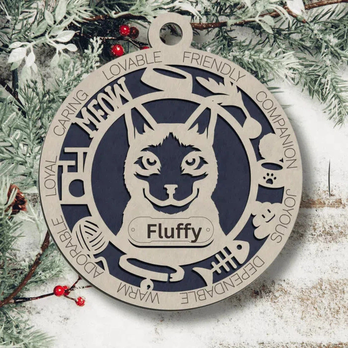 Fun Personalized Cat Ornaments - LightForce Laser Engraving, LLC