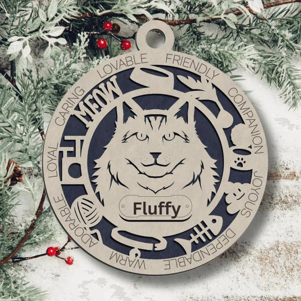 Fun Personalized Cat Ornaments - LightForce Laser Engraving, LLC