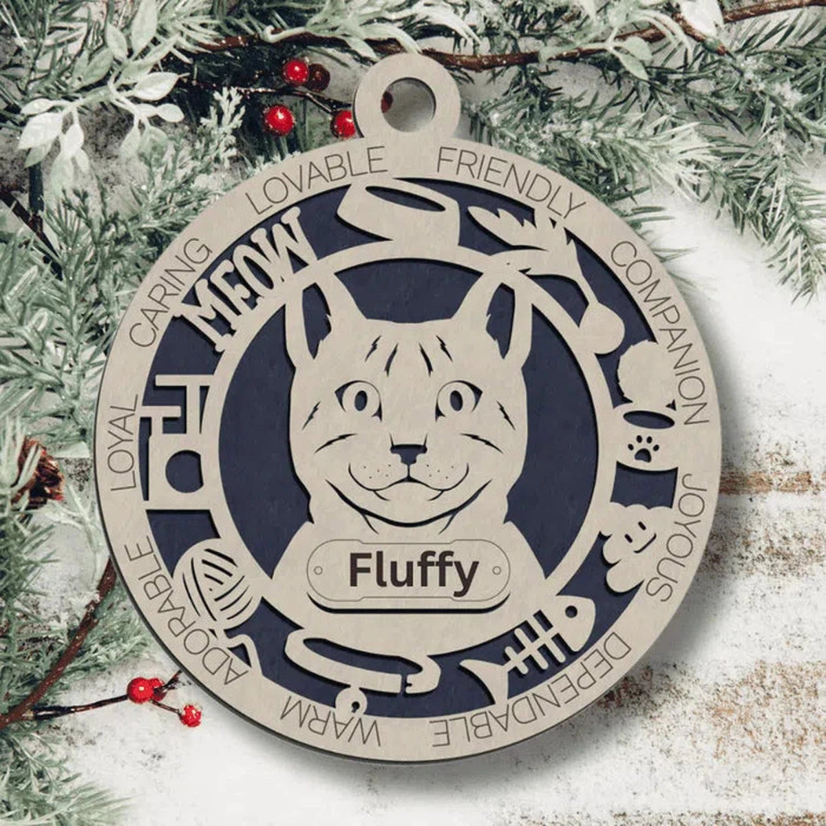 Fun Personalized Cat Ornaments - LightForce Laser Engraving, LLC