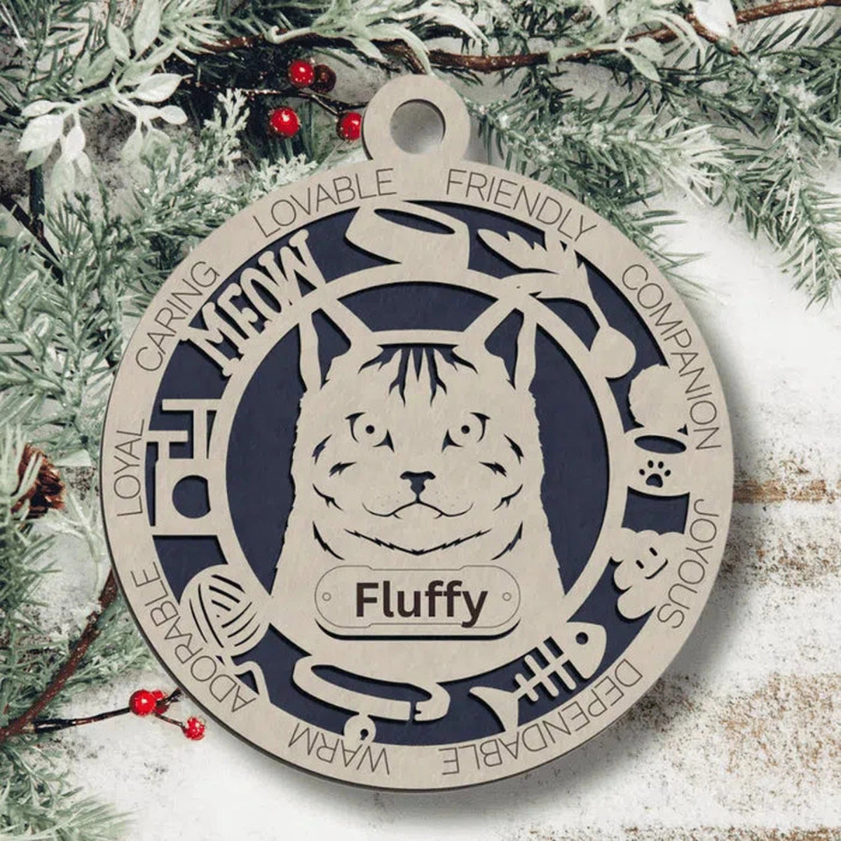 Fun Personalized Cat Ornaments - LightForce Laser Engraving, LLC