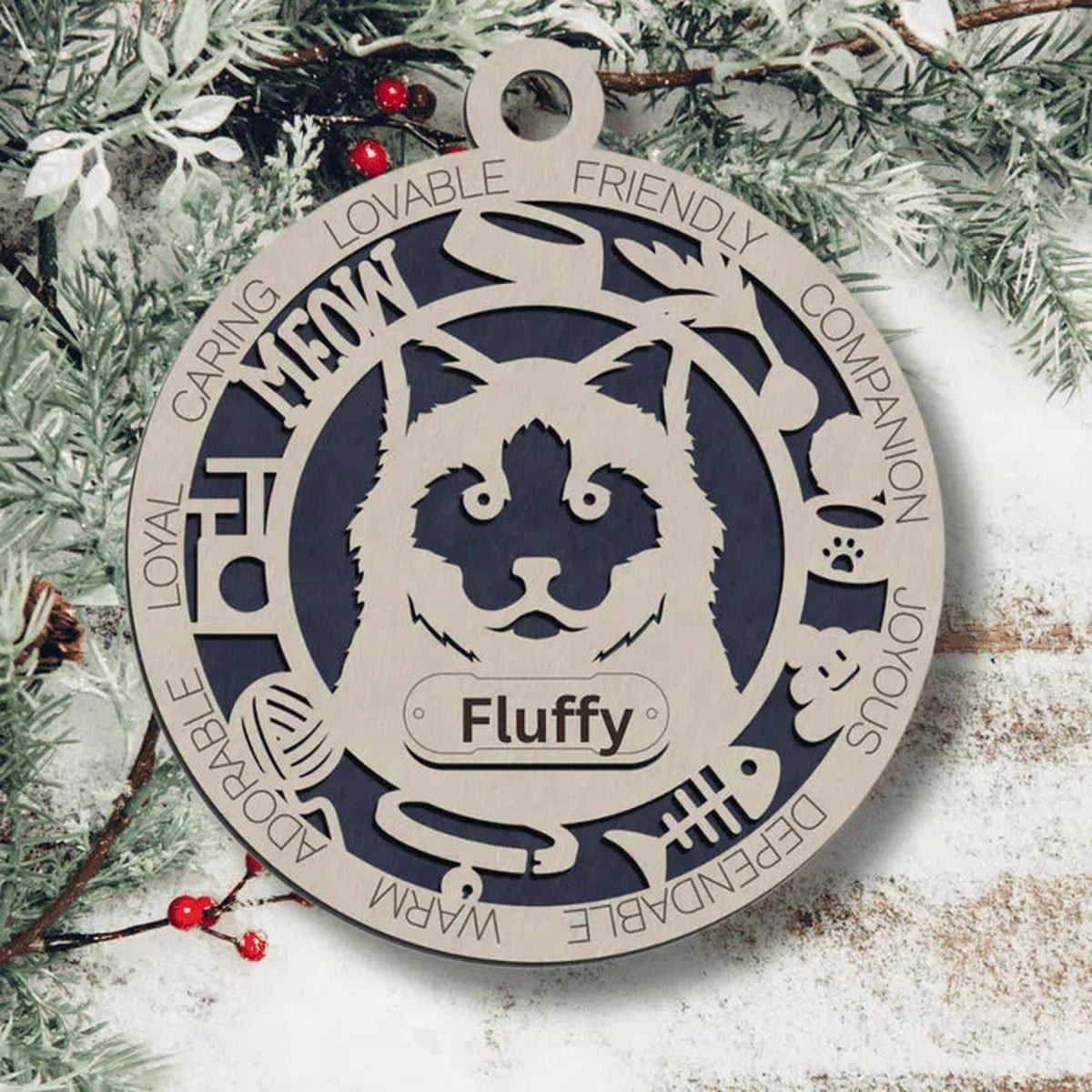 Fun Personalized Cat Ornaments - LightForce Laser Engraving, LLC