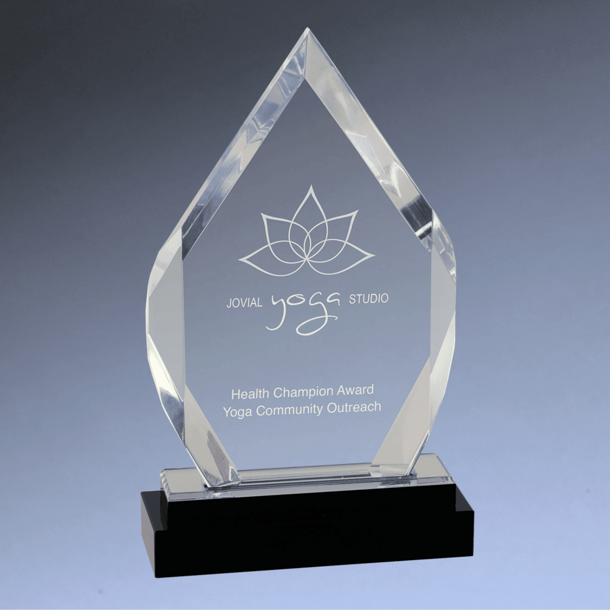 Fusion Diamond Impress Acrylic Award with Mirror Base - Silver