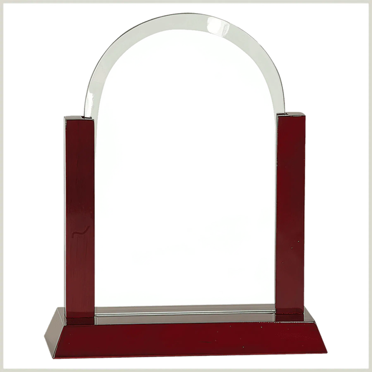 Gateway Jade Dome Glass Award with Rosewood Finish Base - LightForce Laser Engraving, LLC