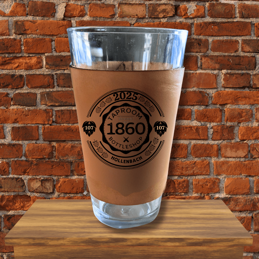 Genuine Leather Hand - Crafted 1860 Pint Sleeve (Personalization Options Available) - 2025 Exclusive Bottlecap Logo for Mug Club Members