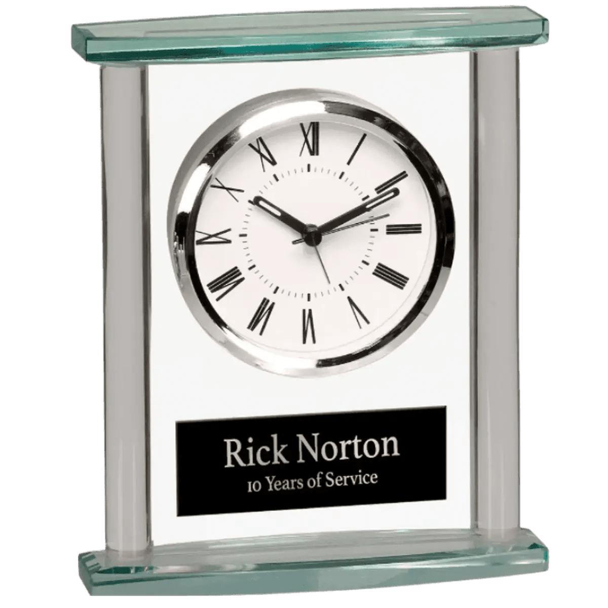 Glass Desk Clocks – Personalized Gifts, Awards & Decor - Blue Carbon Fiber Glass Clocks