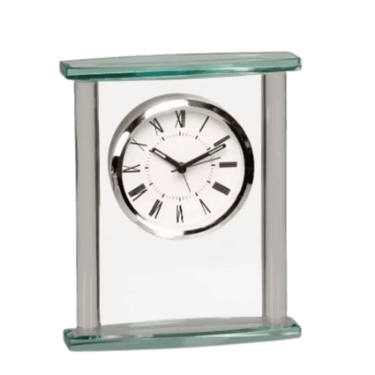 Glass Desk Clocks – Personalized Gifts, Awards & Decor - Jade Glass Accent - Square Top