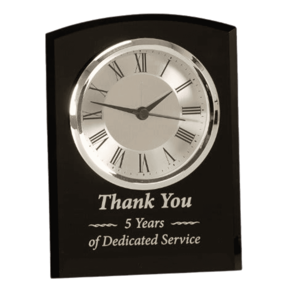 Glass Desk Clocks – Personalized Gifts, Awards & Decor - Black Glass - Self Standing