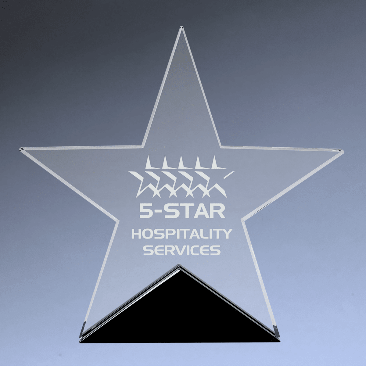 Glass Star Performance Award with Black Base - 5 3/4" x 5 1/2"