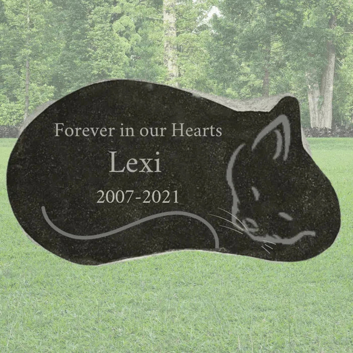 Granite Pet Cat Memorial Marker - LightForce Laser Engraving, LLC