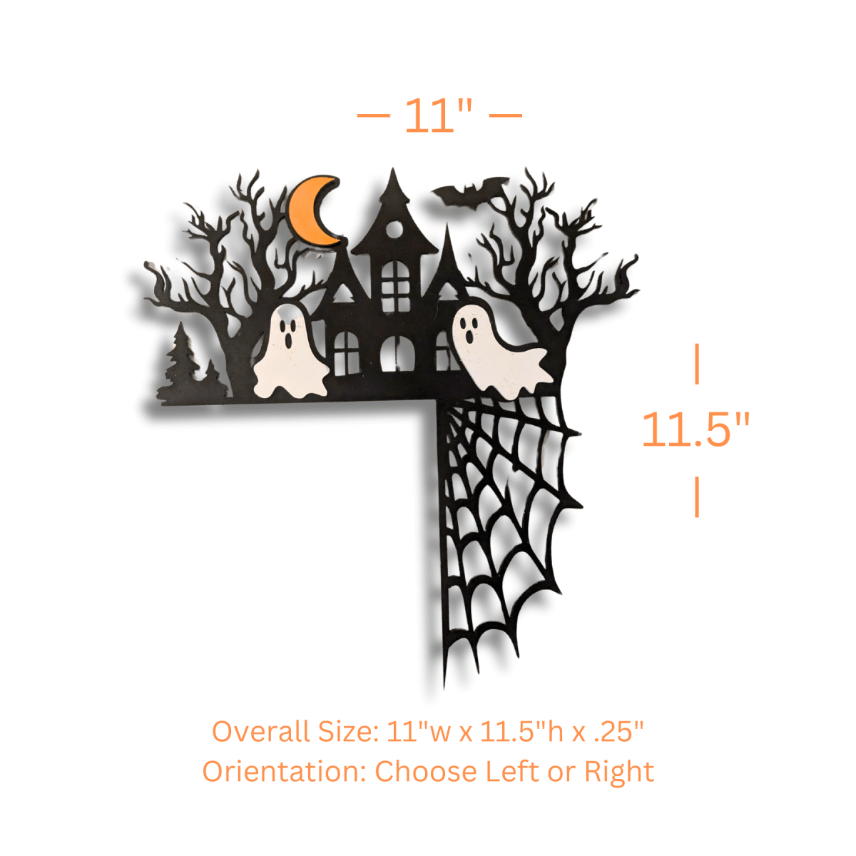 Halloween Corner Door Accent – Hand - Painted Wood, Laser - Cut Designs - LightForce Laser Engraving, LLC