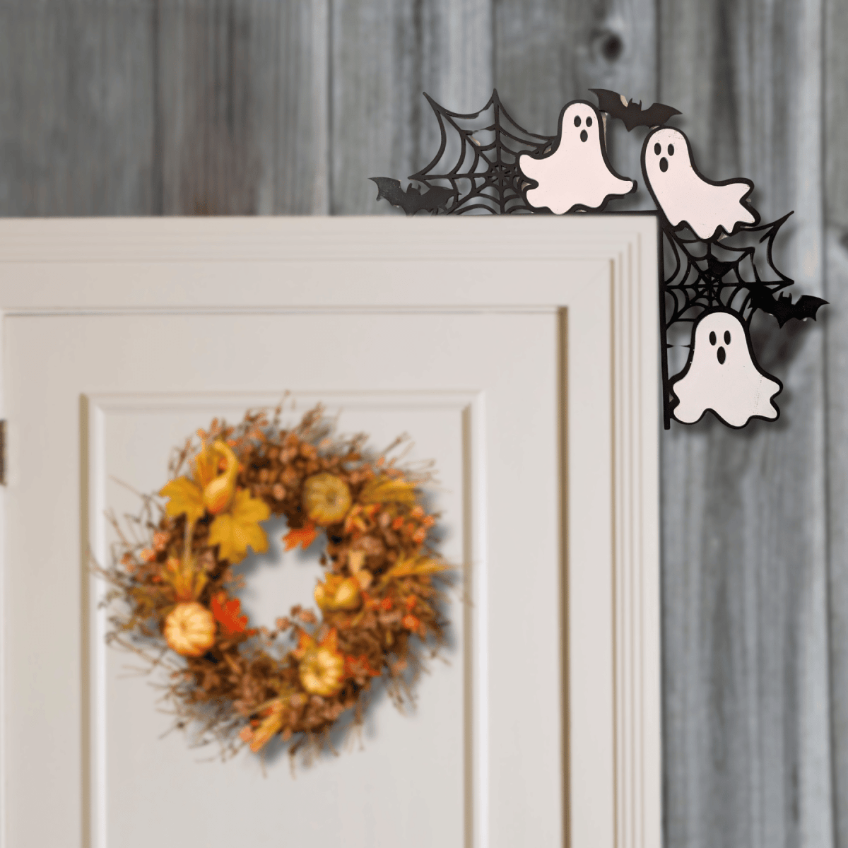 Halloween Corner Door Accent – Hand - Painted Wood, Laser - Cut Designs - LightForce Laser Engraving, LLC