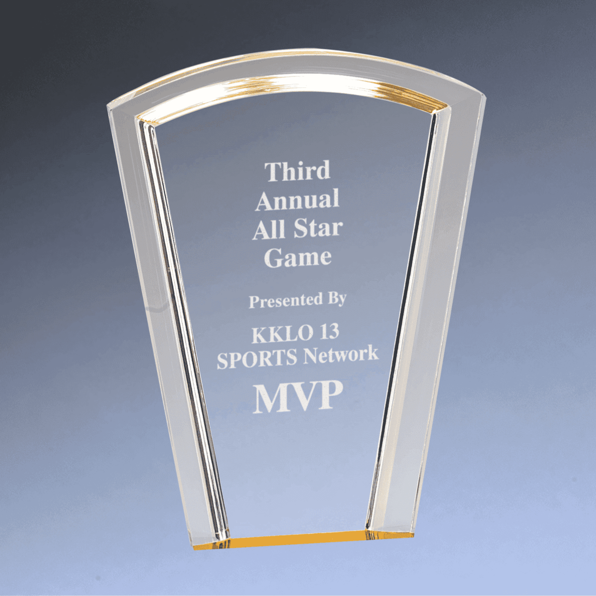 Halo Acrylic Awards with Blue or Gold Accents - Fan Halo