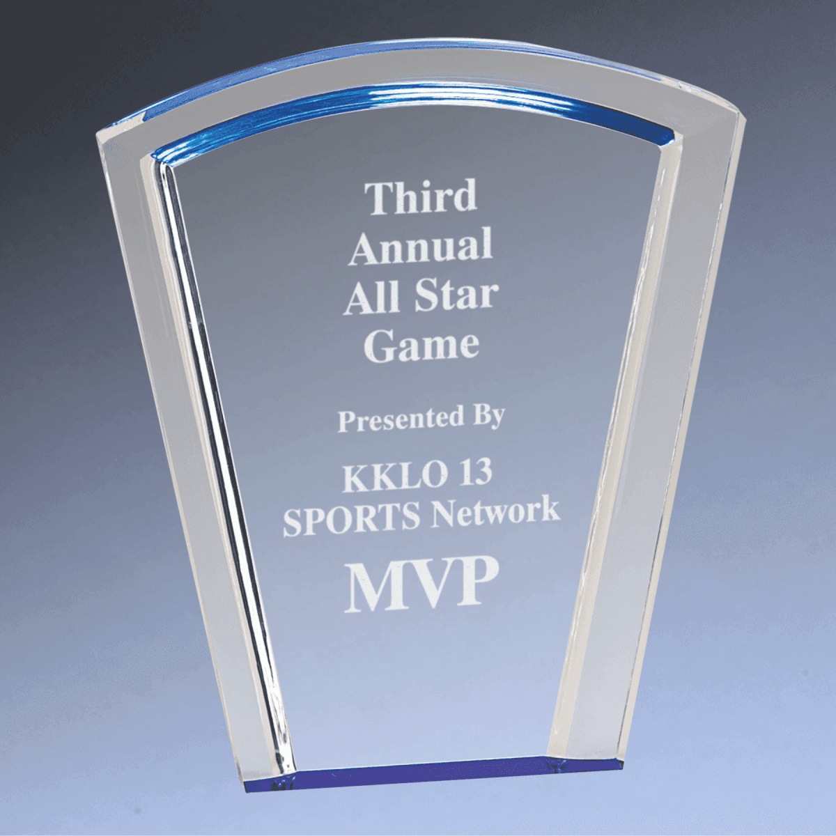 Halo Acrylic Awards with Blue or Gold Accents - Fan Halo