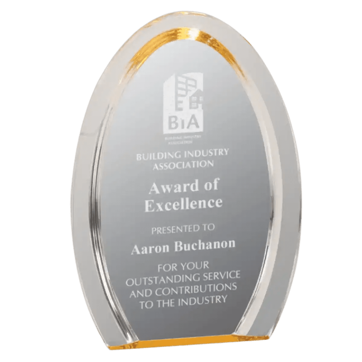 Halo Acrylic Awards with Blue or Gold Accents - Round Halo