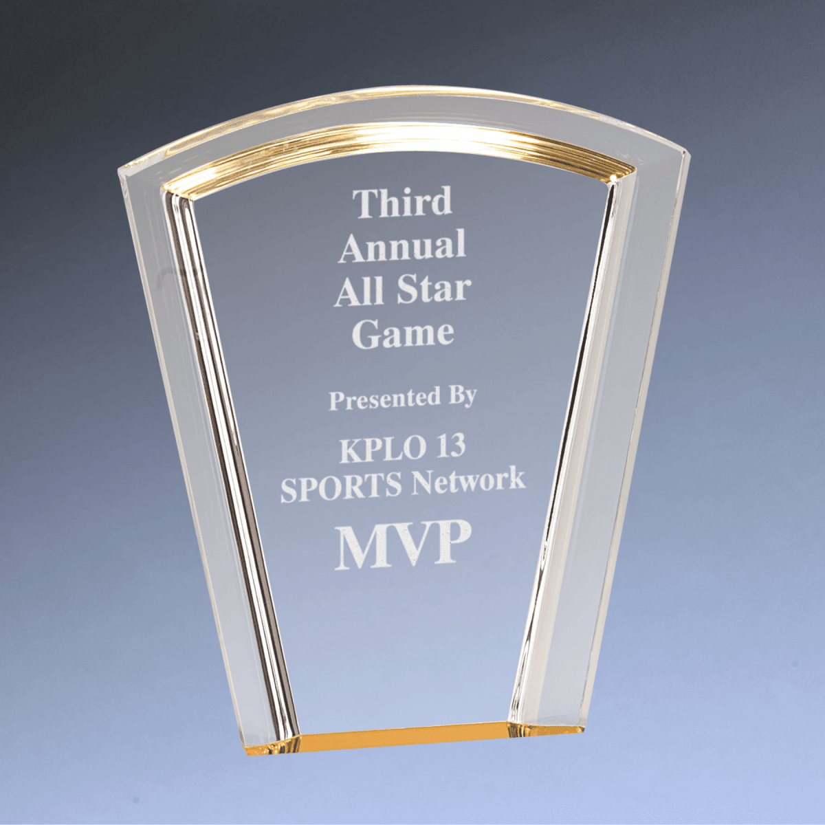 Halo Acrylic Awards with Blue or Gold Accents - Fan Halo