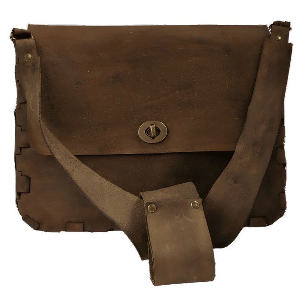 Hand - Crafted Rustic Satchel with Bronze Hardware (13" W x 10.5" H) - LightForce Laser Engraving, LLC