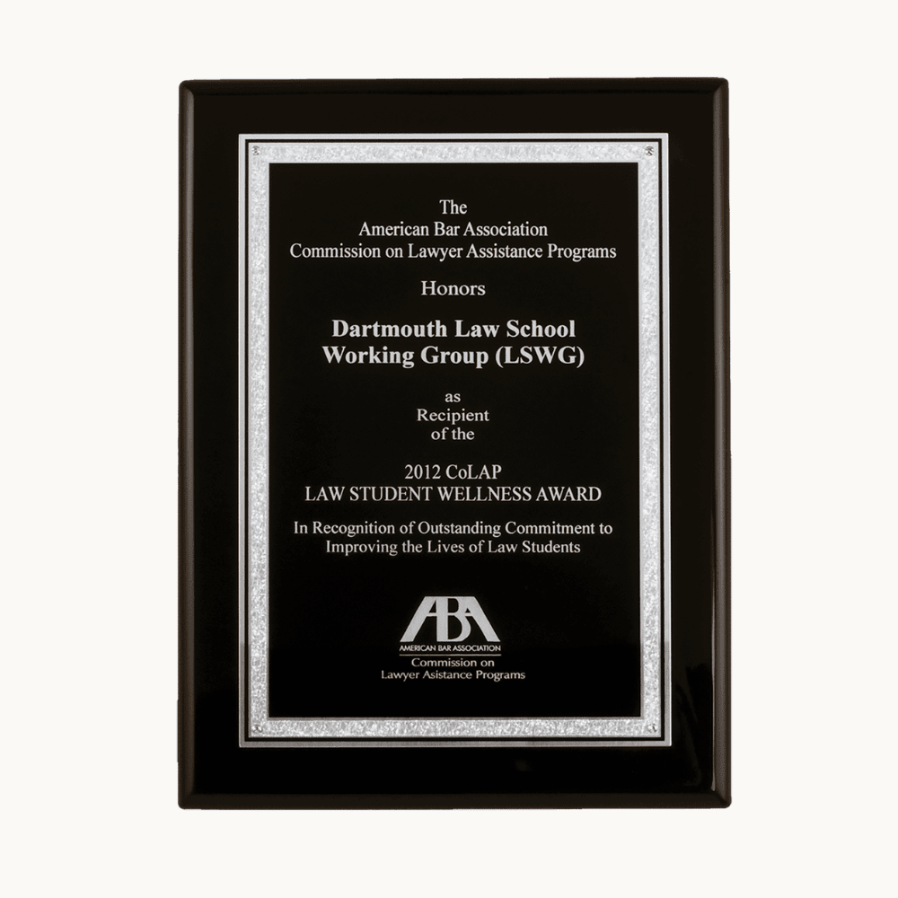 High Gloss Black Plaque with Silver Florentine Border - Square Edges